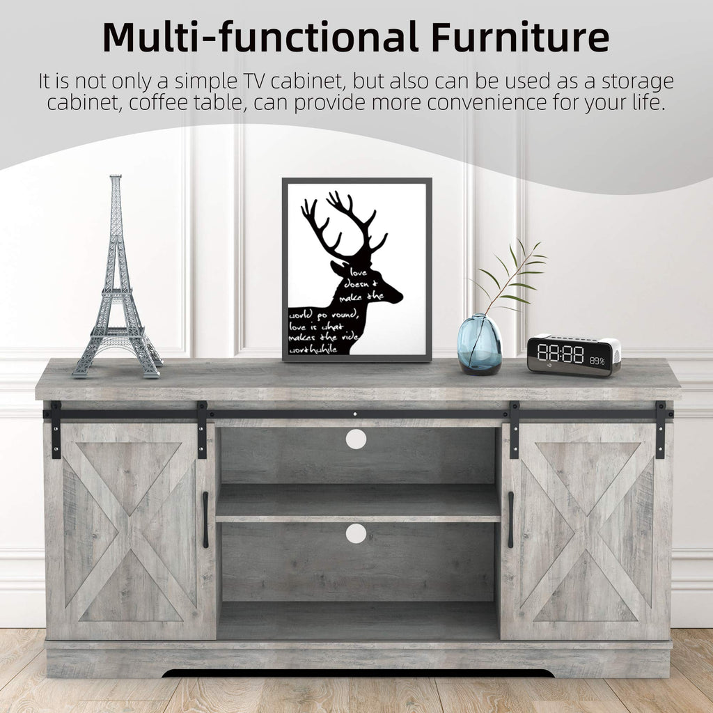 65 Inch Oak TV Stand with Storage Cabinet N3203
