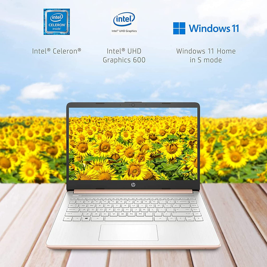 14'' HD Laptop Intel Celeron 4GB 64GB eMMC Pink Gold W18511