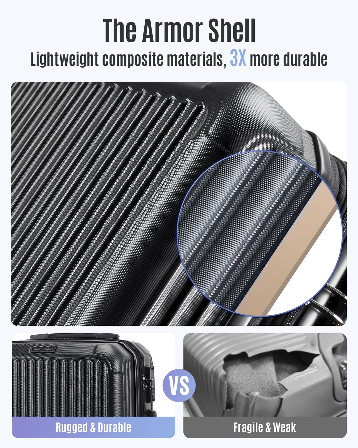 20 Inch Carry On Luggage Black I6721