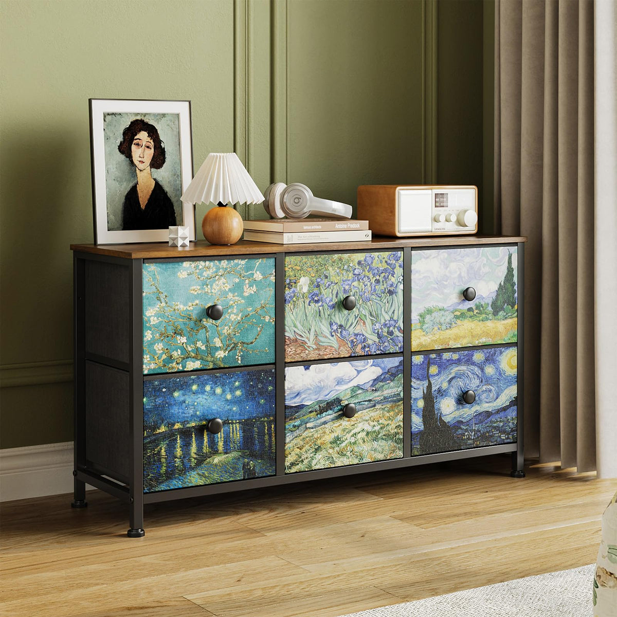 6 Drawer Dresser with Fabric Storage Drawer C899650