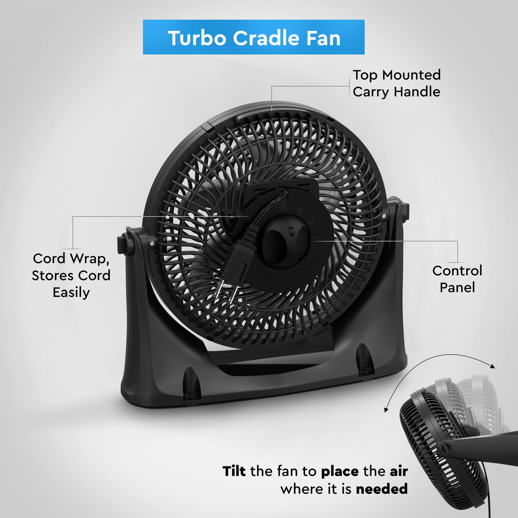 9 inch 3-Speed Floor Fan with Wall-Mounting F194