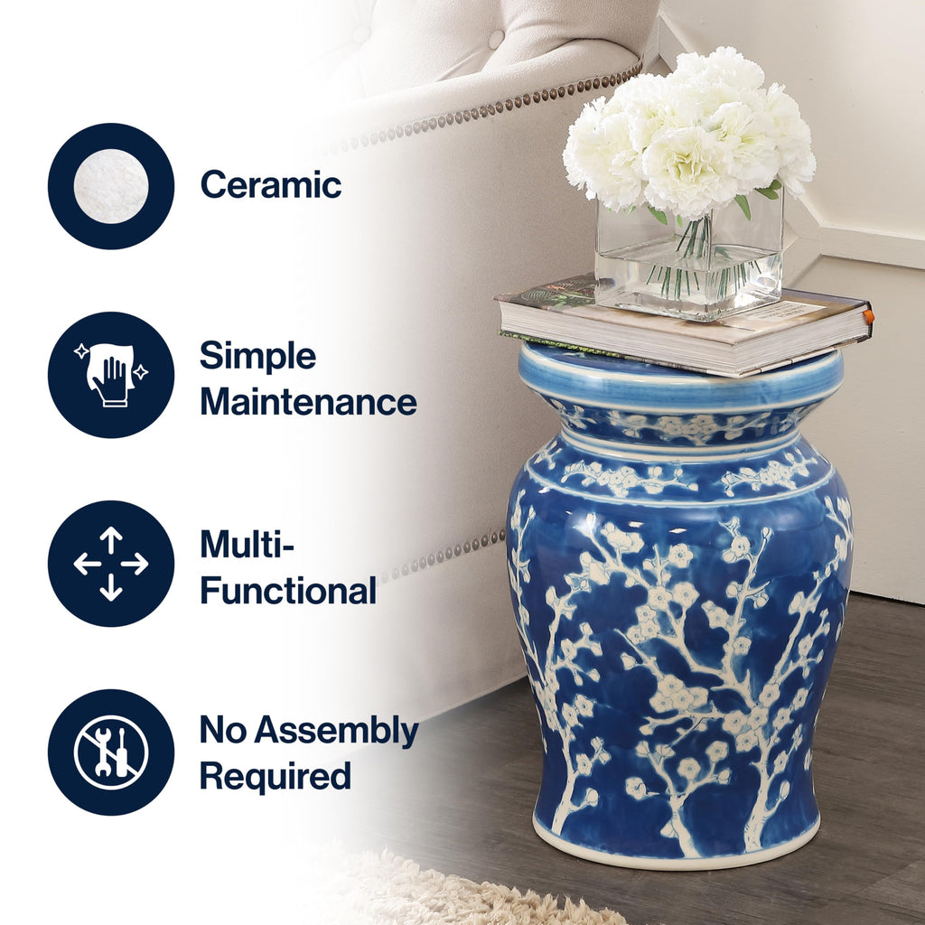 Ceramic Garden Stool 18" Side Table L493866