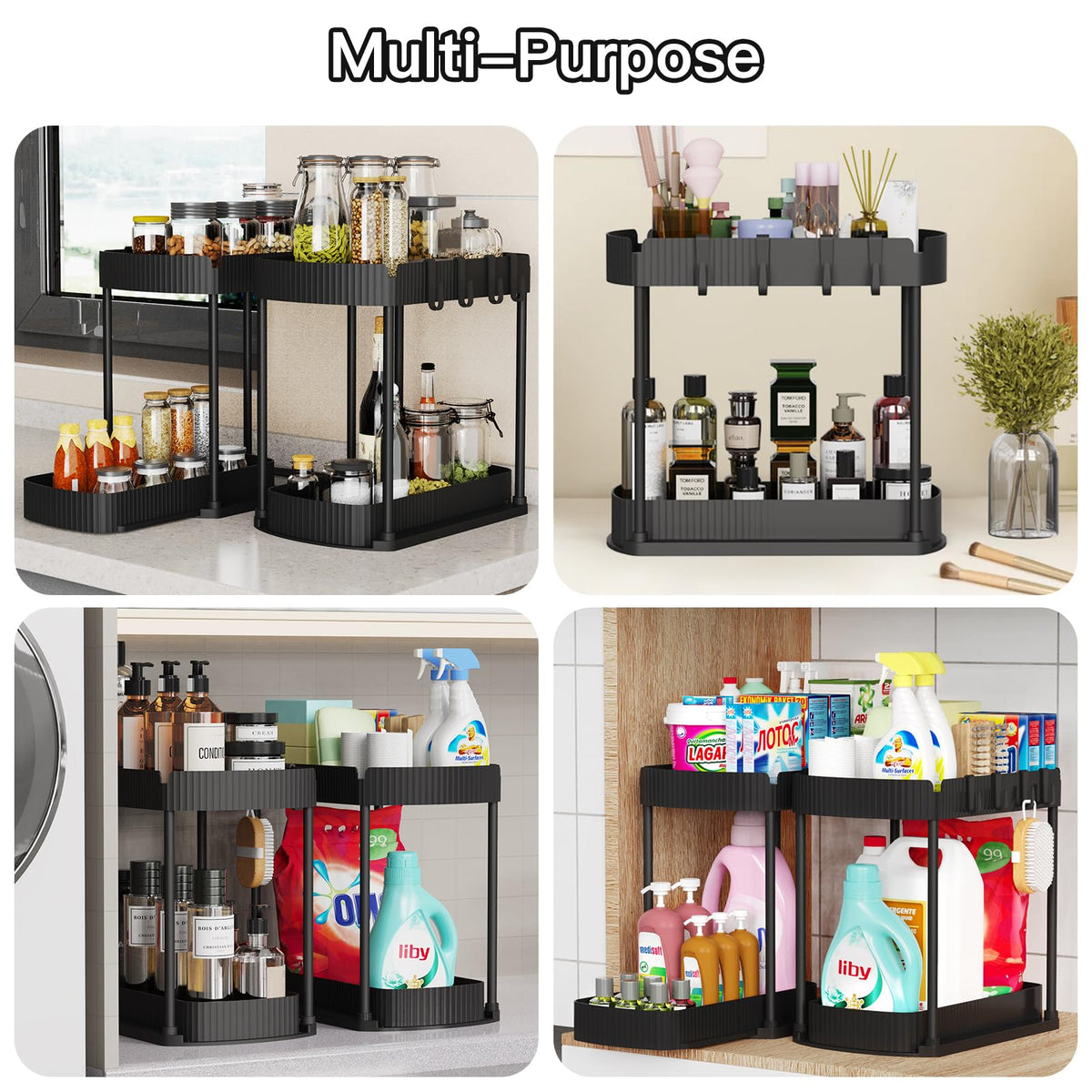 2 Packs Under Sink Pull-Out Storage Organizers K897278