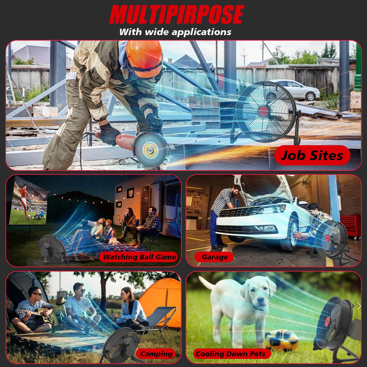 16" Battery Powered Cordless Floor Fan Z650350