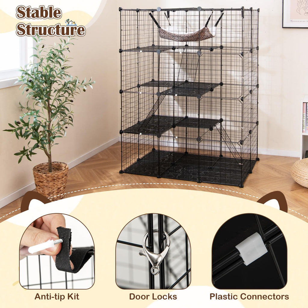 56" 4-Tier Cat Enclosure with Skylight N93636