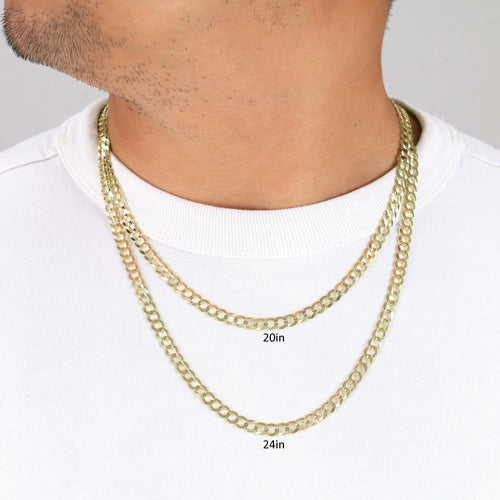10K Yellow Gold Cuban Curb Link Chain Necklace R4991