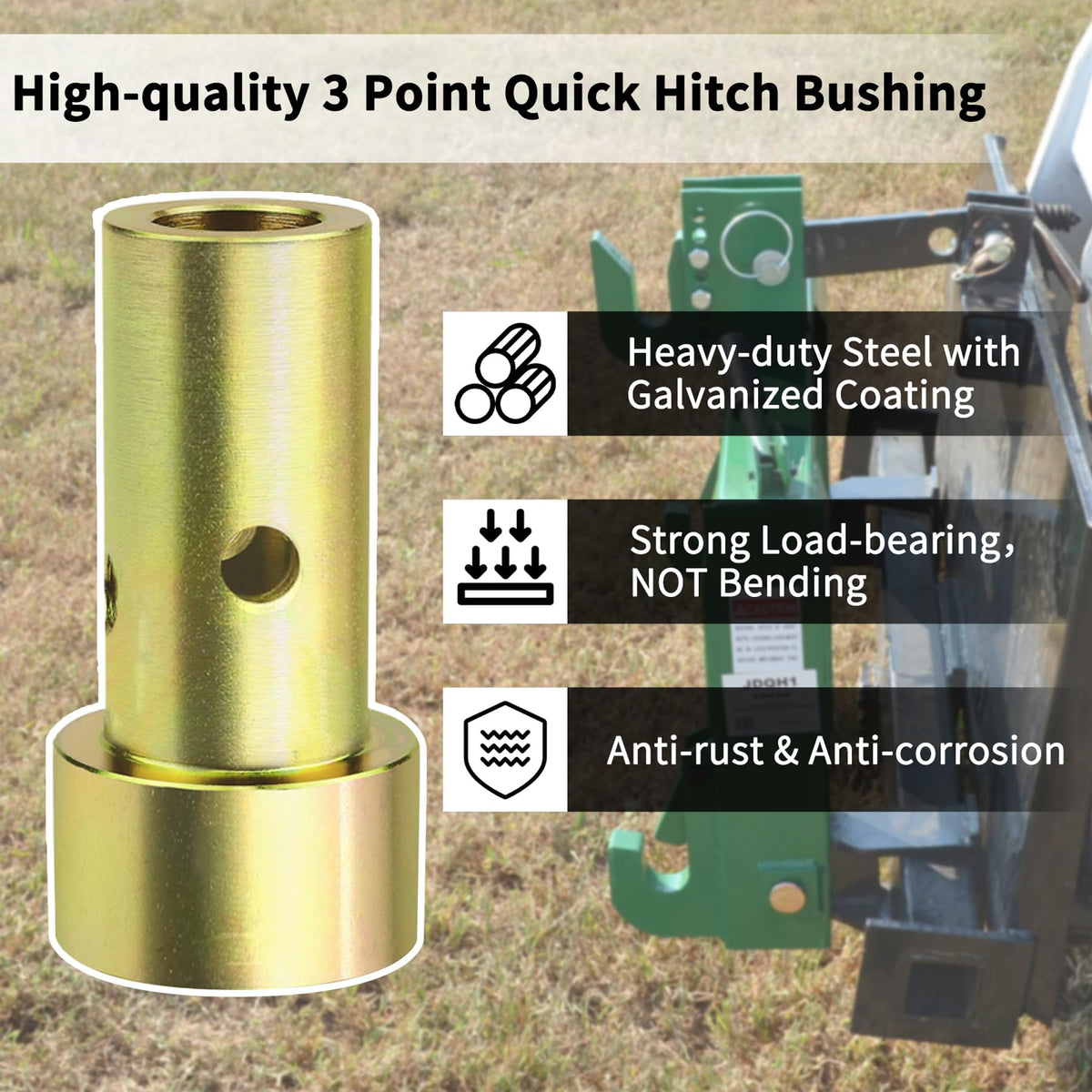 Quick Hitch Adapter Bushing Set with Top Link Bushings, 2 Pair, Gold Z73568