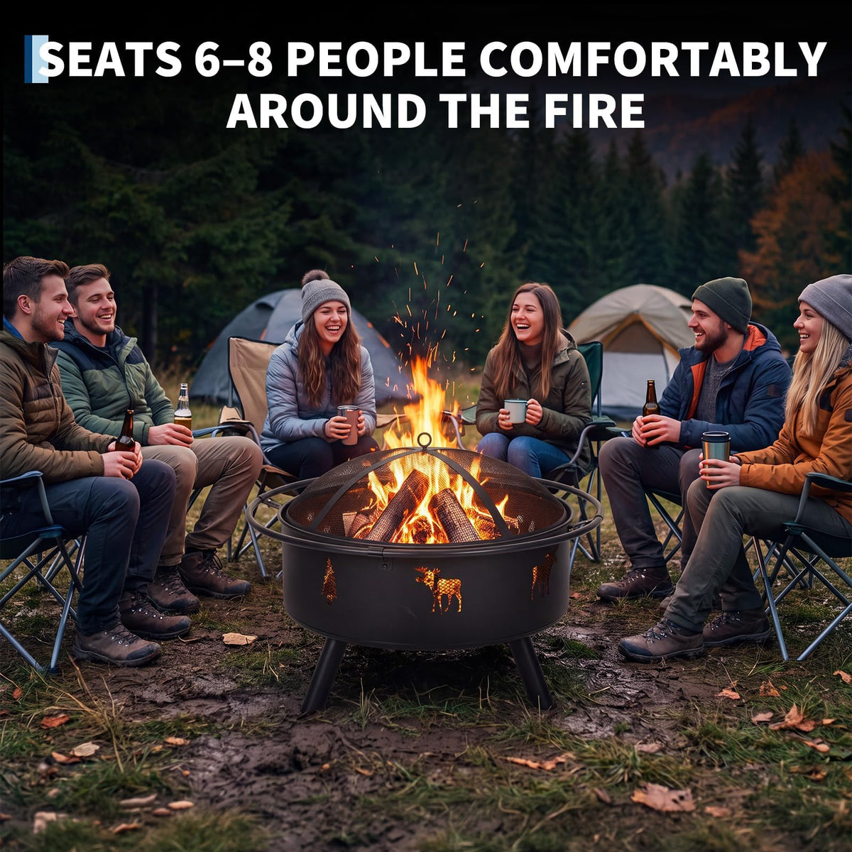 32" Round Wood Burning Fire Pit U61224