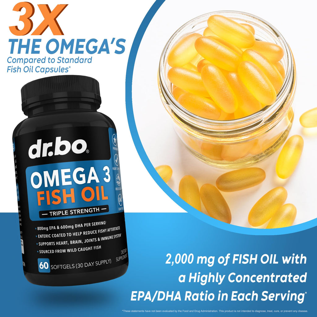 Omega 3 Fish Oil 2000mg EPA DHA 60 Softgels D963138