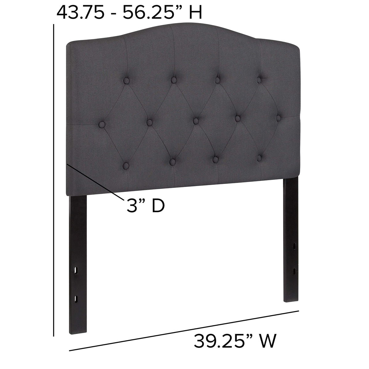 Twin Tufted Fabric Headboard E4416