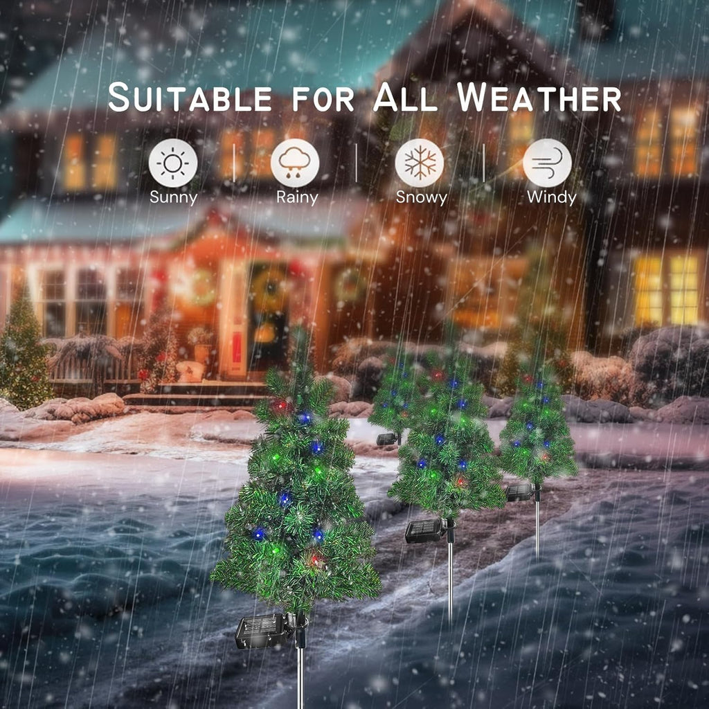 Solar Christmas Tree Garden Stake Lights Outdoor Waterproof M877516