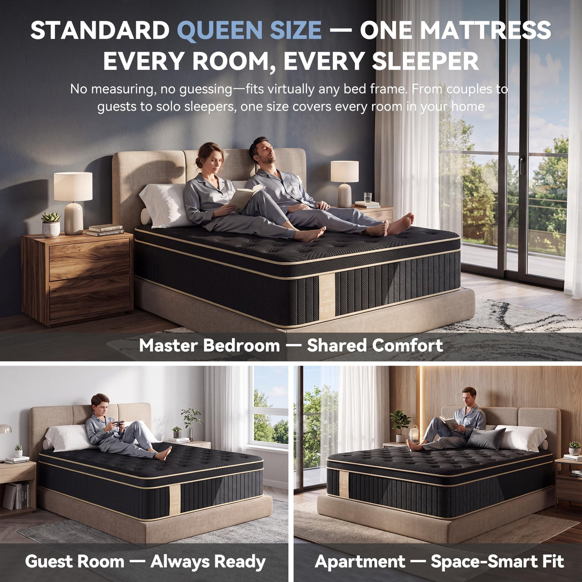 Queen Size 12 Inch Hybrid Medium Firm Mattress Q75497