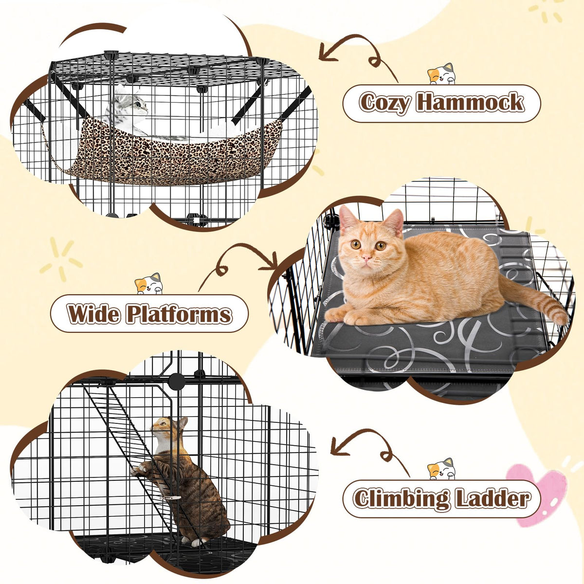 56" 4-Tier Cat Enclosure with Skylight N93636