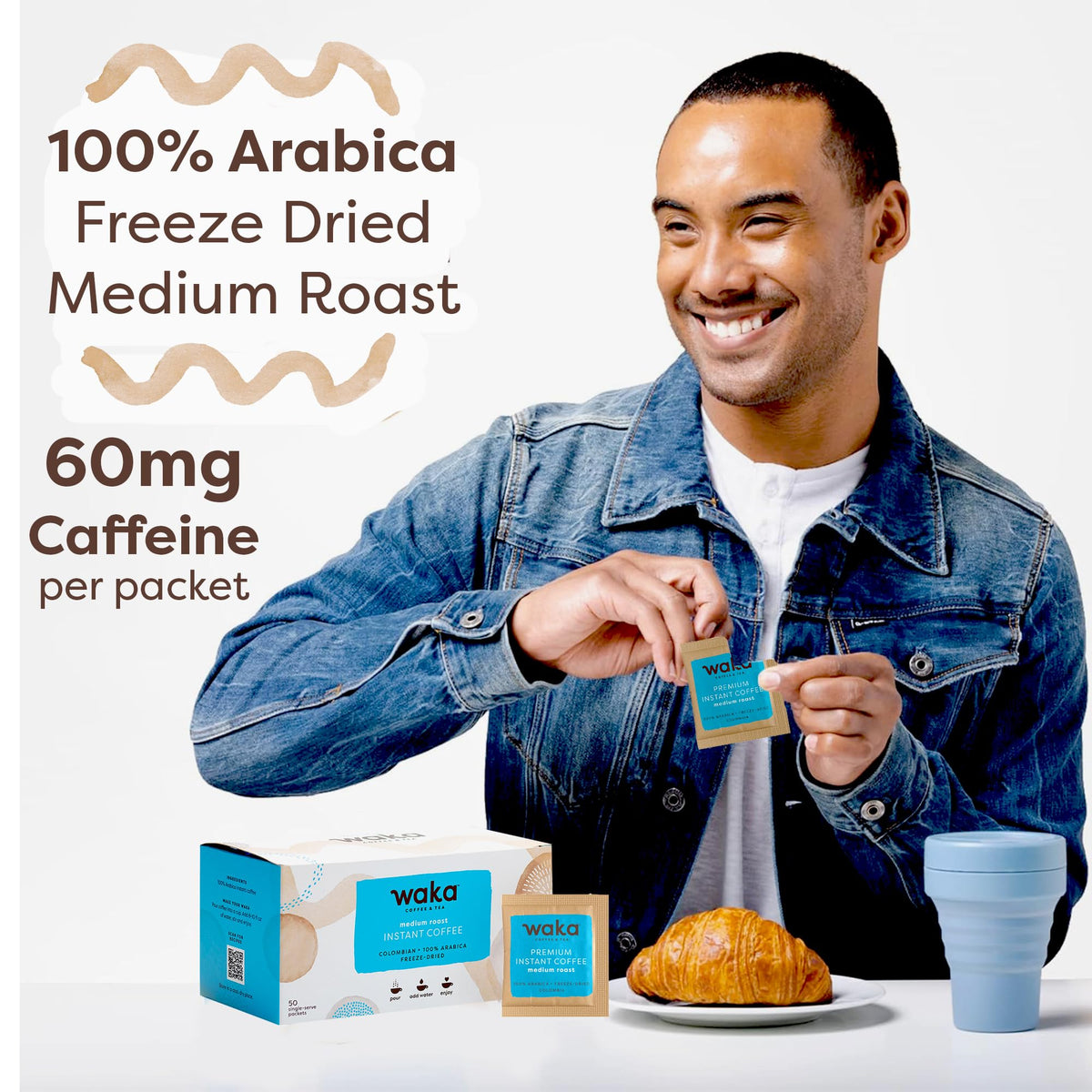 Premium Instant Coffee, Colombian Medium Roast, 50 ct Y4652