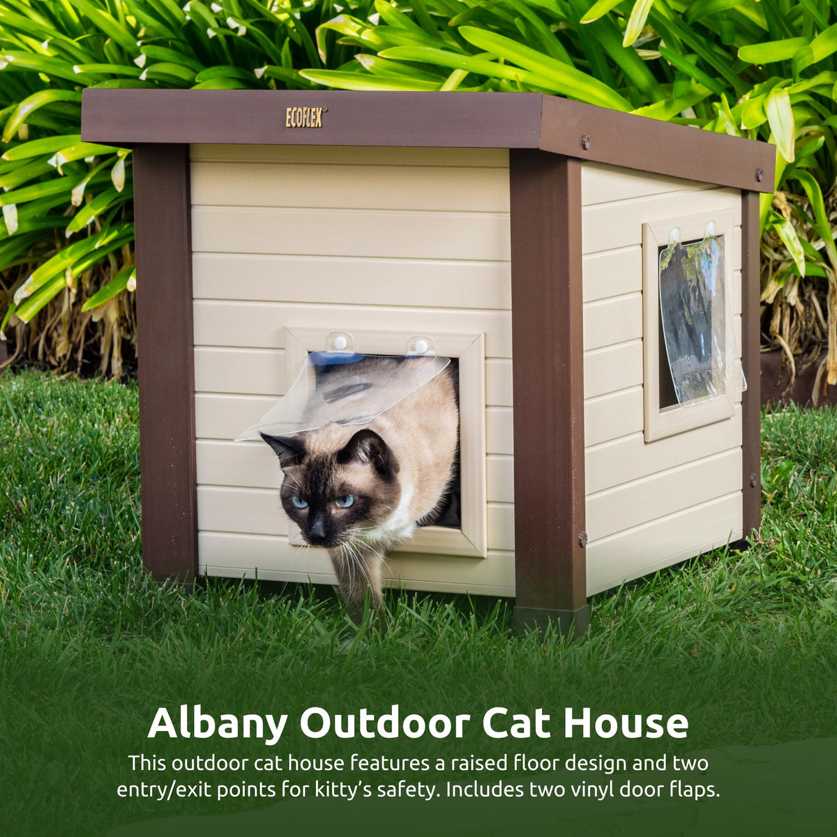 Maple Brown Outdoor Cat House L2670