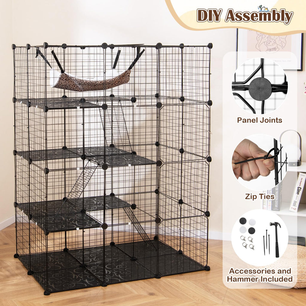 56" 4-Tier Cat Enclosure with Skylight N93636