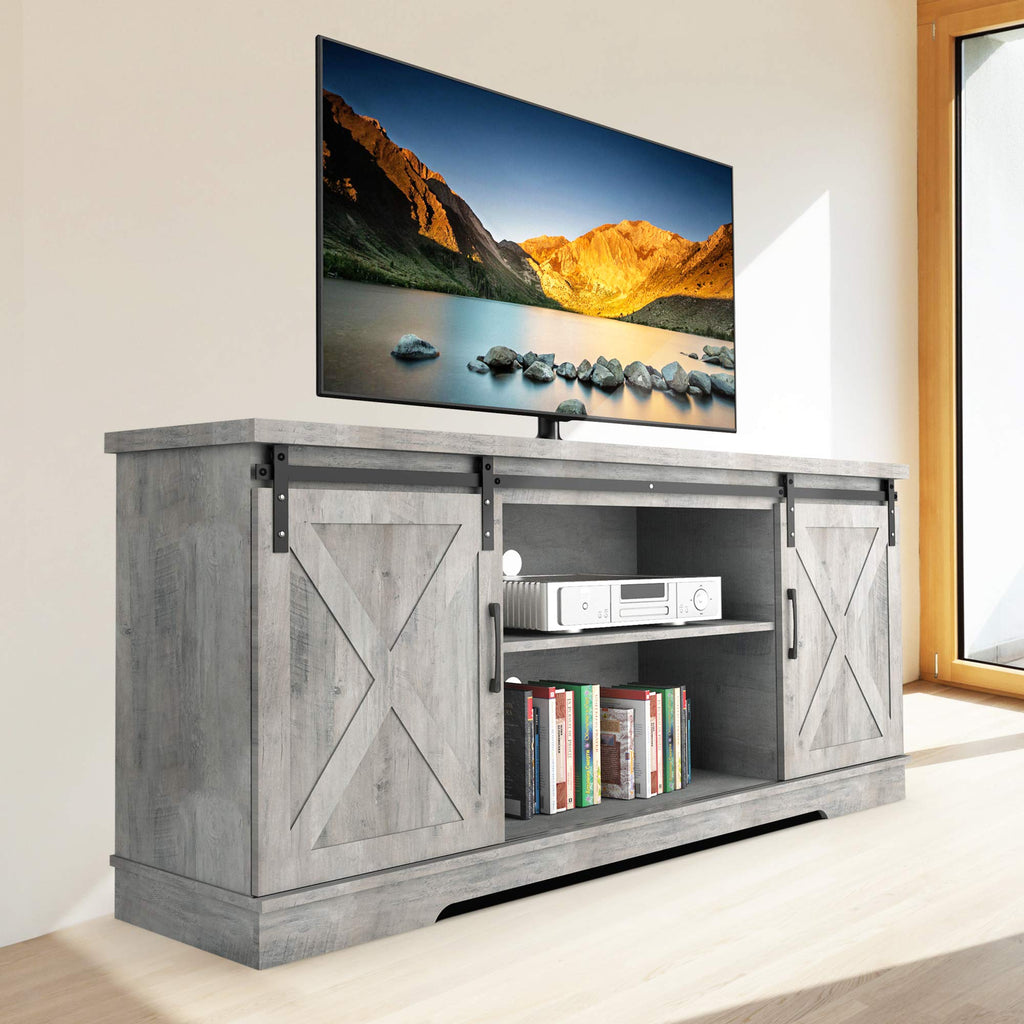 65 Inch Oak TV Stand with Storage Cabinet N3203