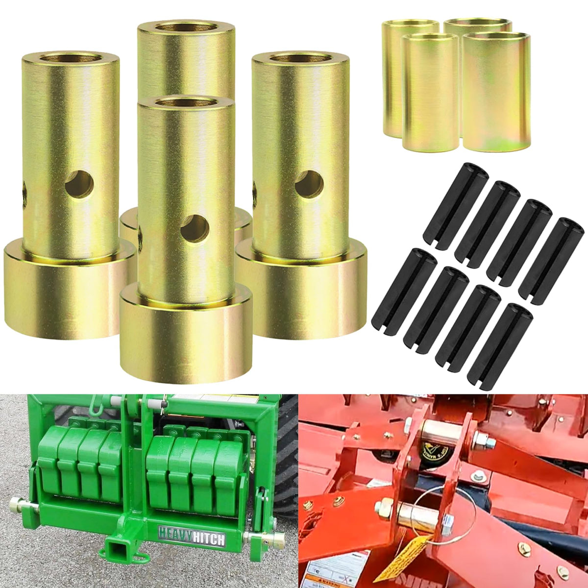 Quick Hitch Adapter Bushing Set with Top Link Bushings, 2 Pair, Gold Z73568
