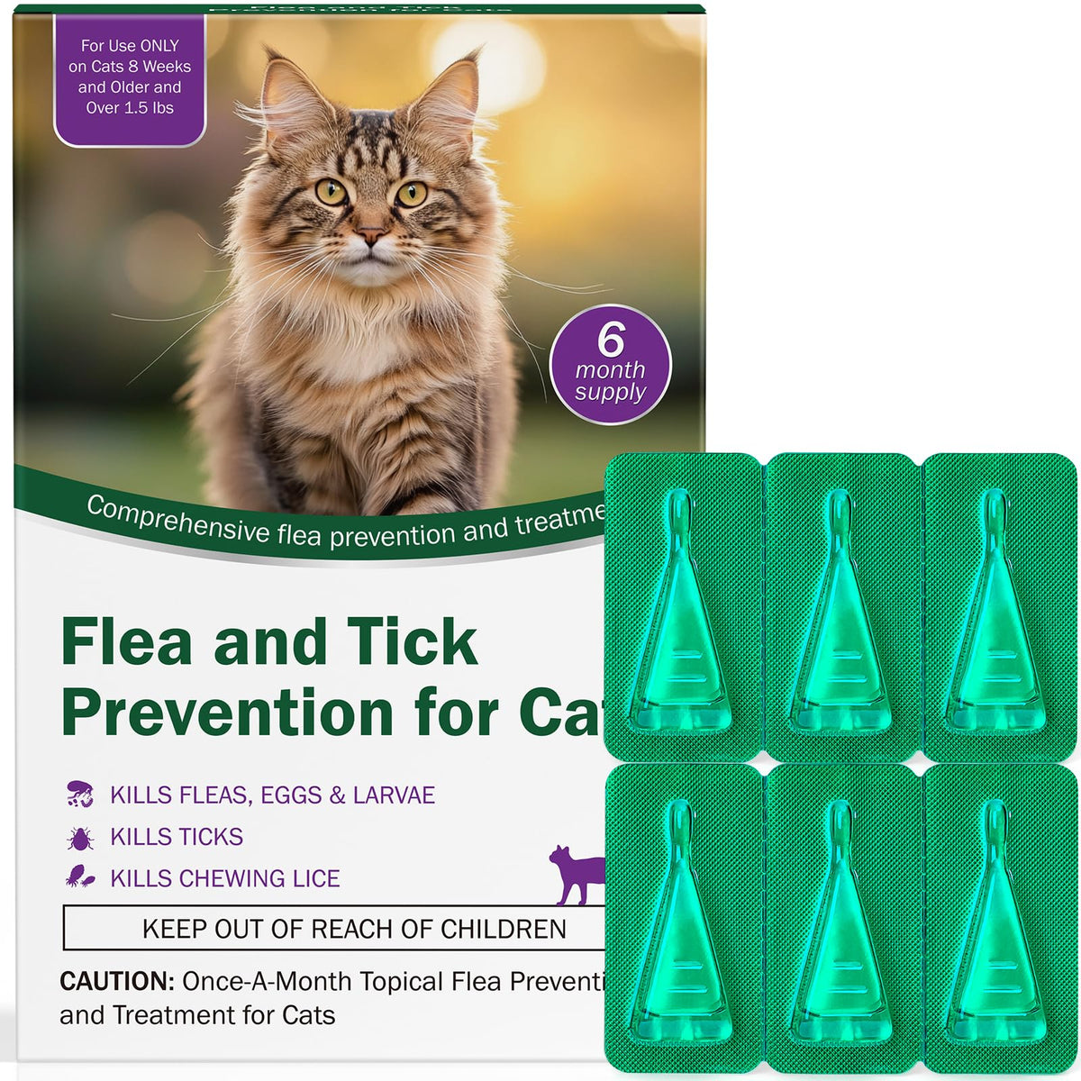 Flea and Tick Prevention for Cats Over 1.5 lbs F45502