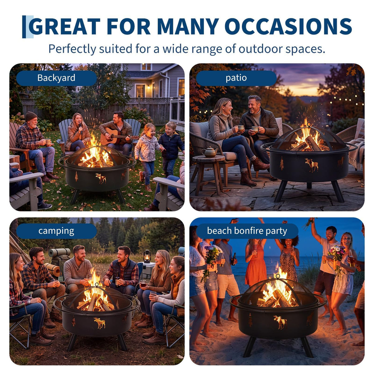 32" Round Wood Burning Fire Pit U61224