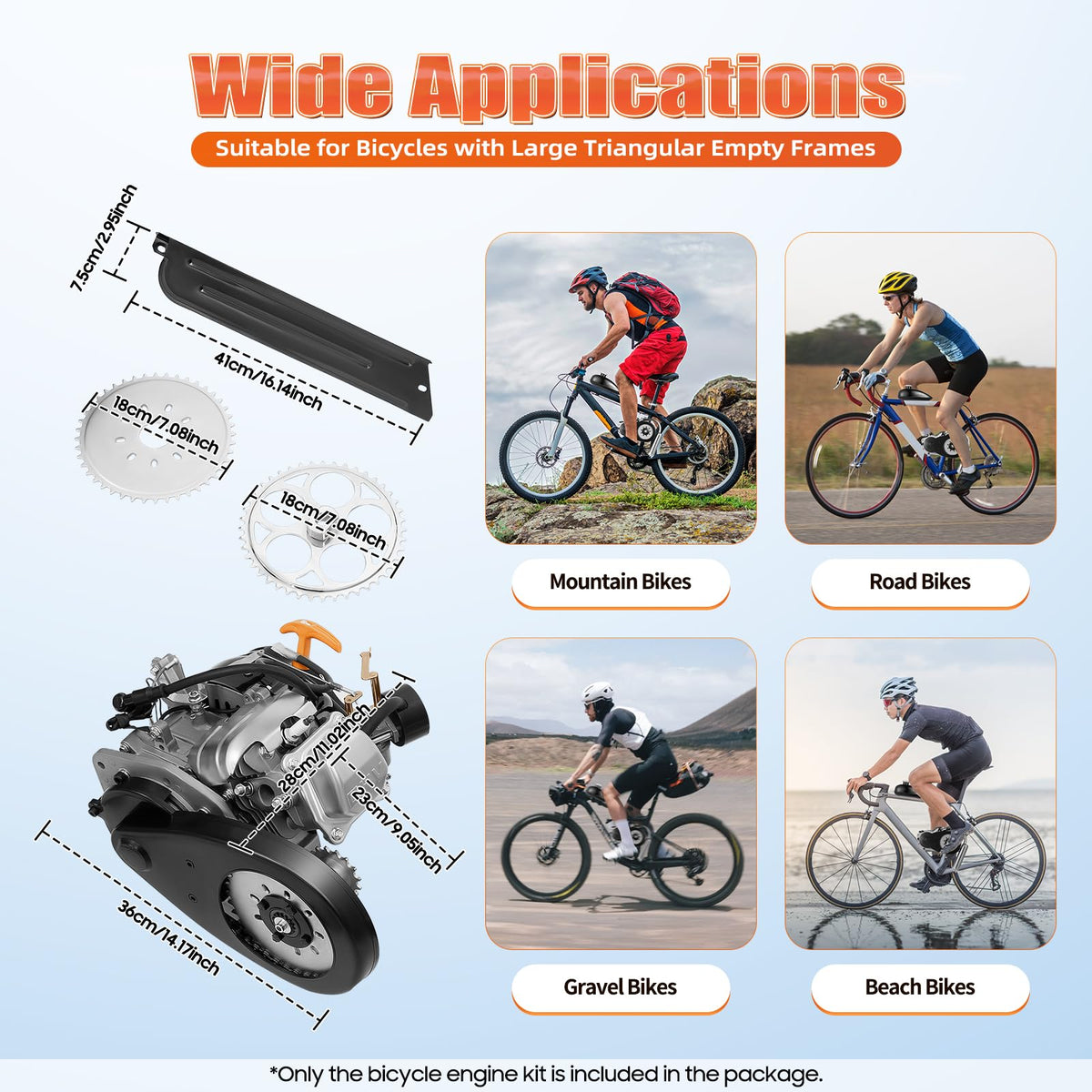 100CC 4 Stroke Bicycle Engine Kit with Chain Drive B885577
