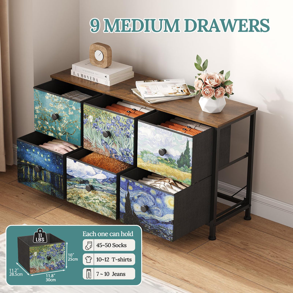 6 Drawer Dresser with Fabric Storage Drawer C899650