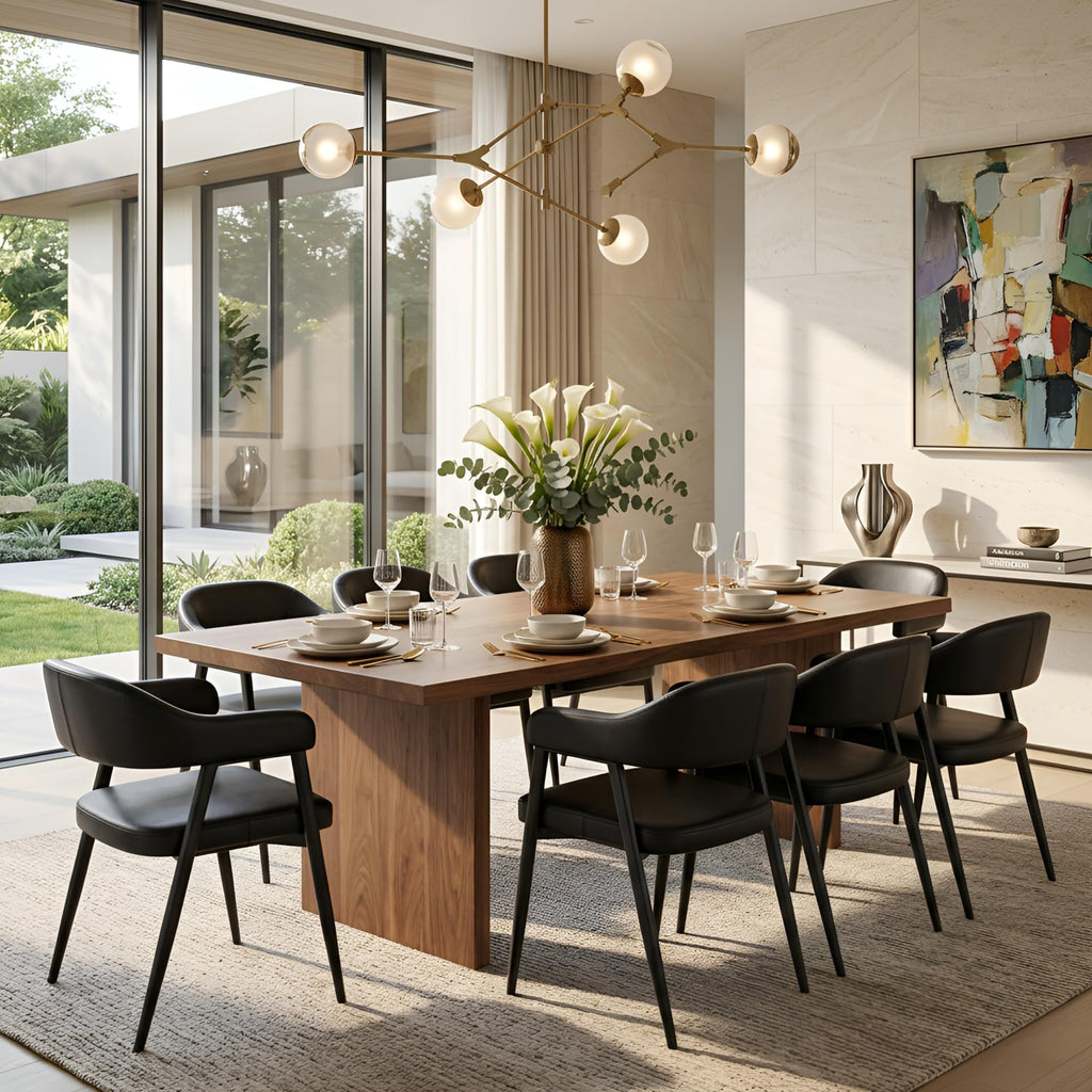 Black Faux Leather Dining Chairs Set of 6 J45412