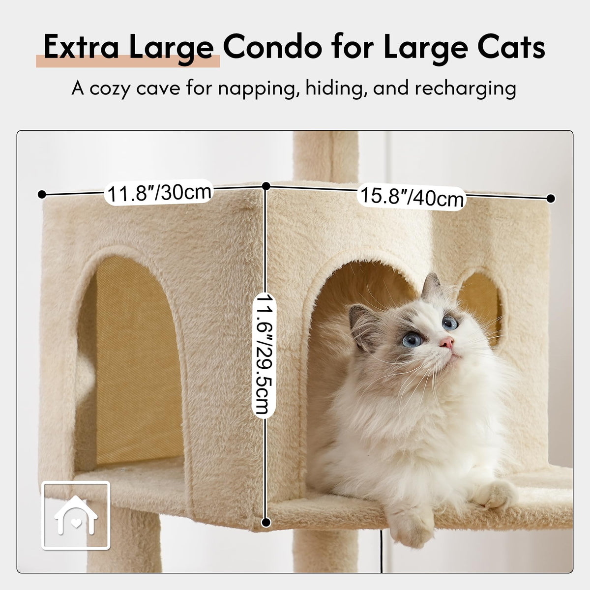 70” XXL Cat Tree Tower with Oversized Bed B2975