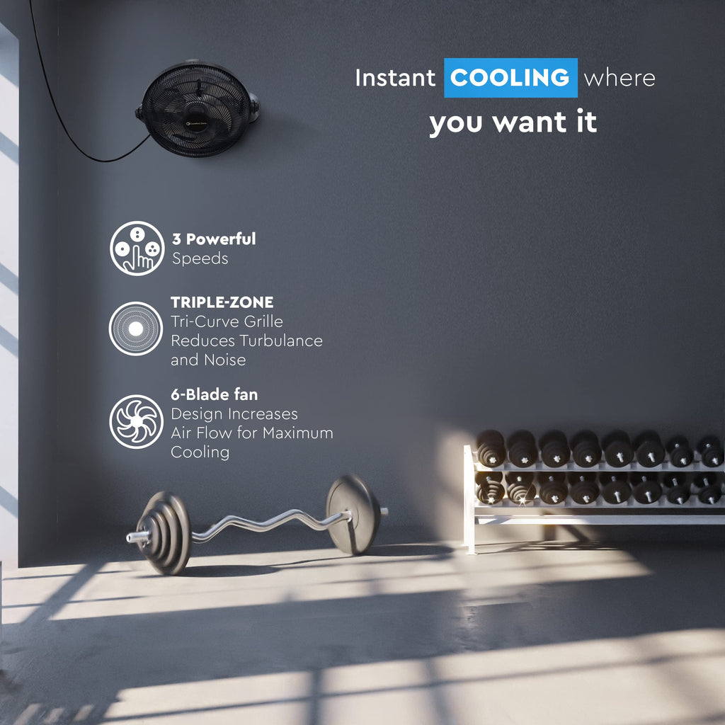9 inch 3-Speed Floor Fan with Wall-Mounting F194