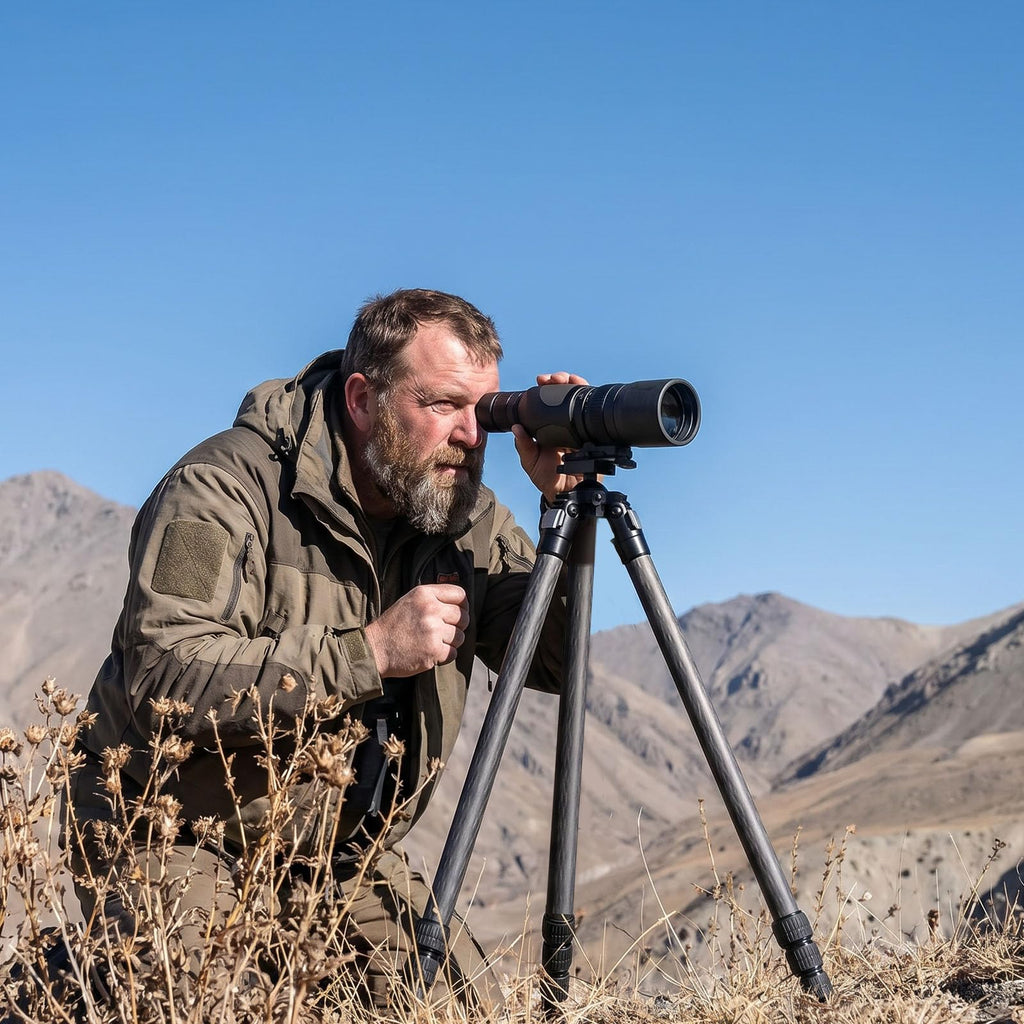Carbon Fiber Hunting Tripod with Bubble Level and Ball Head C571628