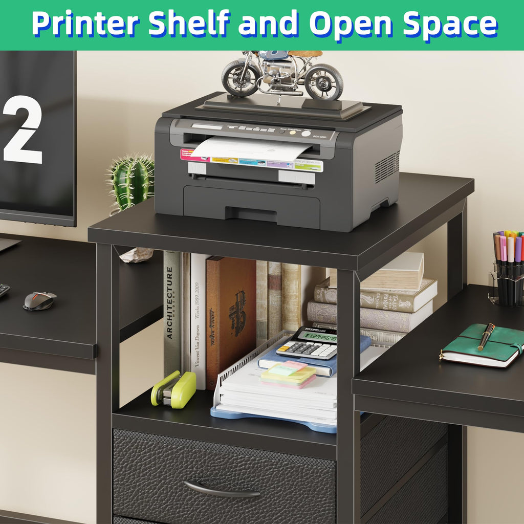 Two Person Desk with Charging Station L56065