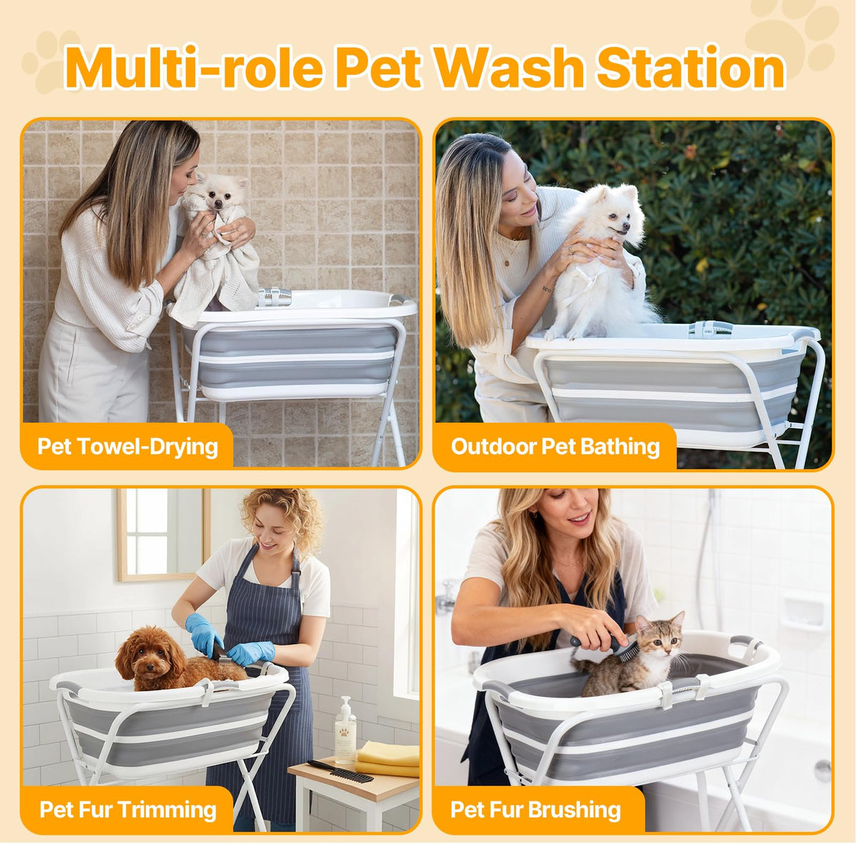 2 in 1 Collapsible Portable Dog Bath Tub Q36440