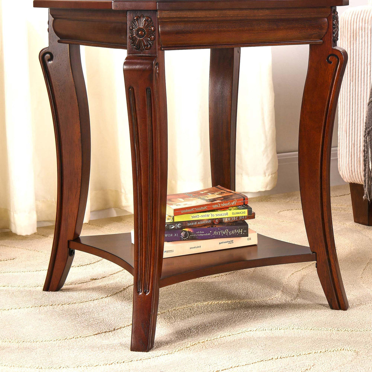 Set of 2 Solid Wood End Table D460