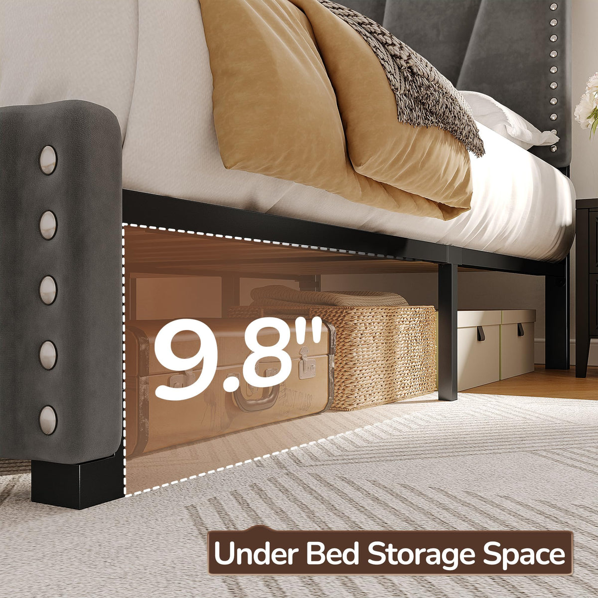 Twin Bed Frame with LED Lights & USB V426831