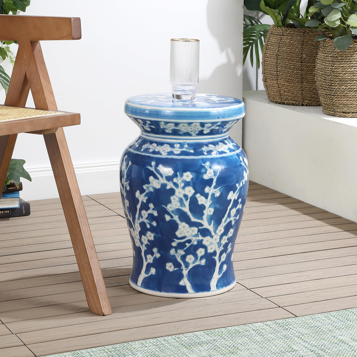Ceramic Garden Stool 18" Side Table L493866