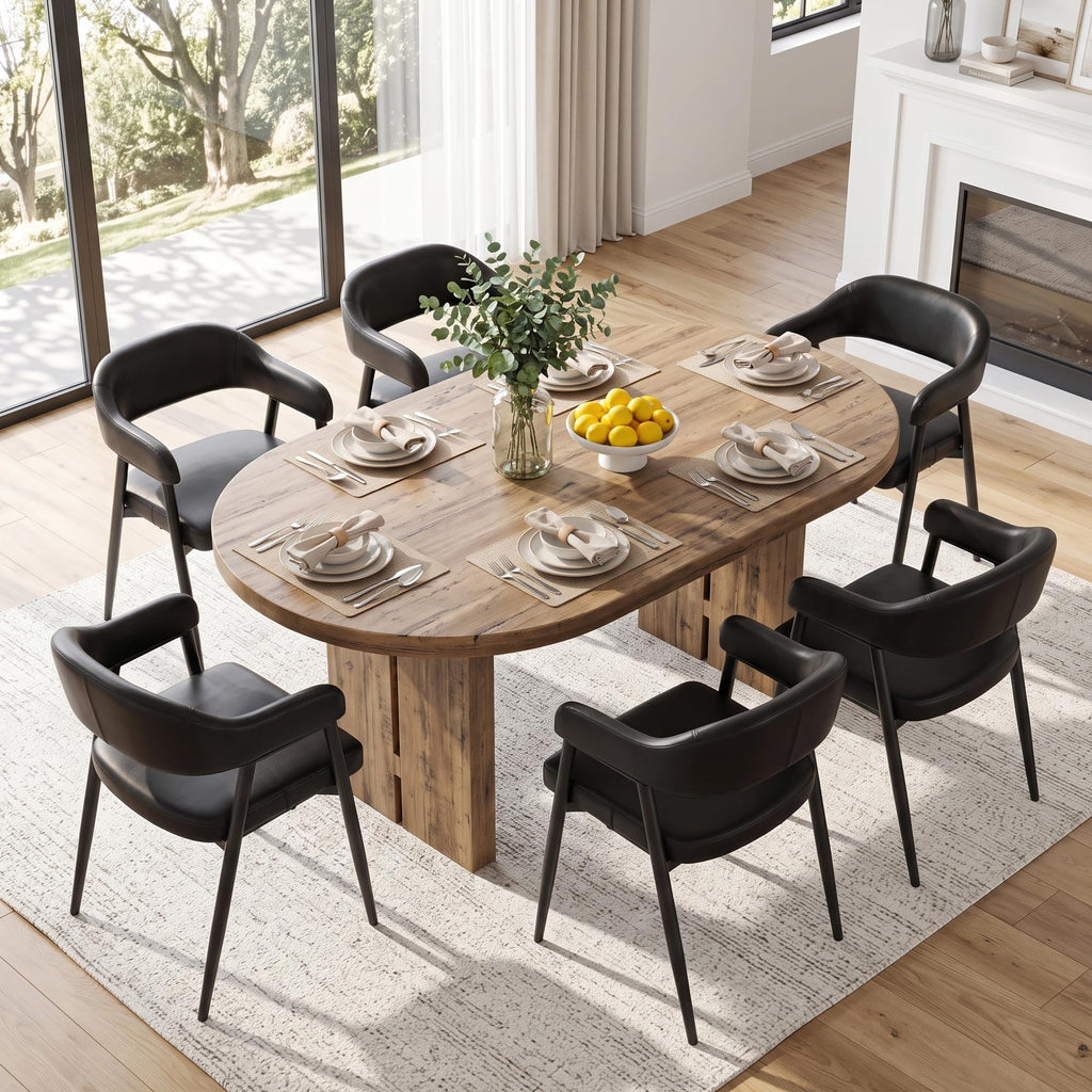 Black Faux Leather Dining Chairs Set of 6 J45412
