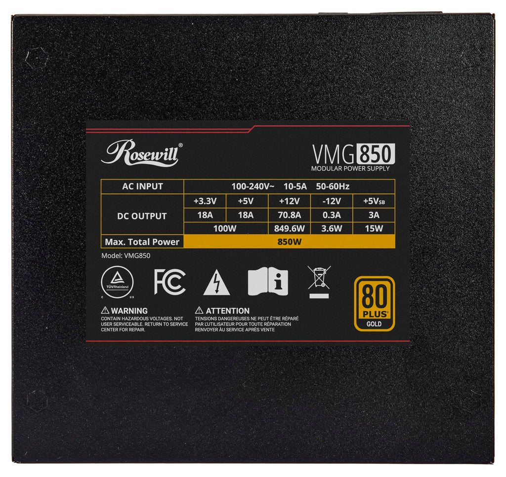 850W 80+ Gold Full Modular ATX 3.0 Power Supply F84824