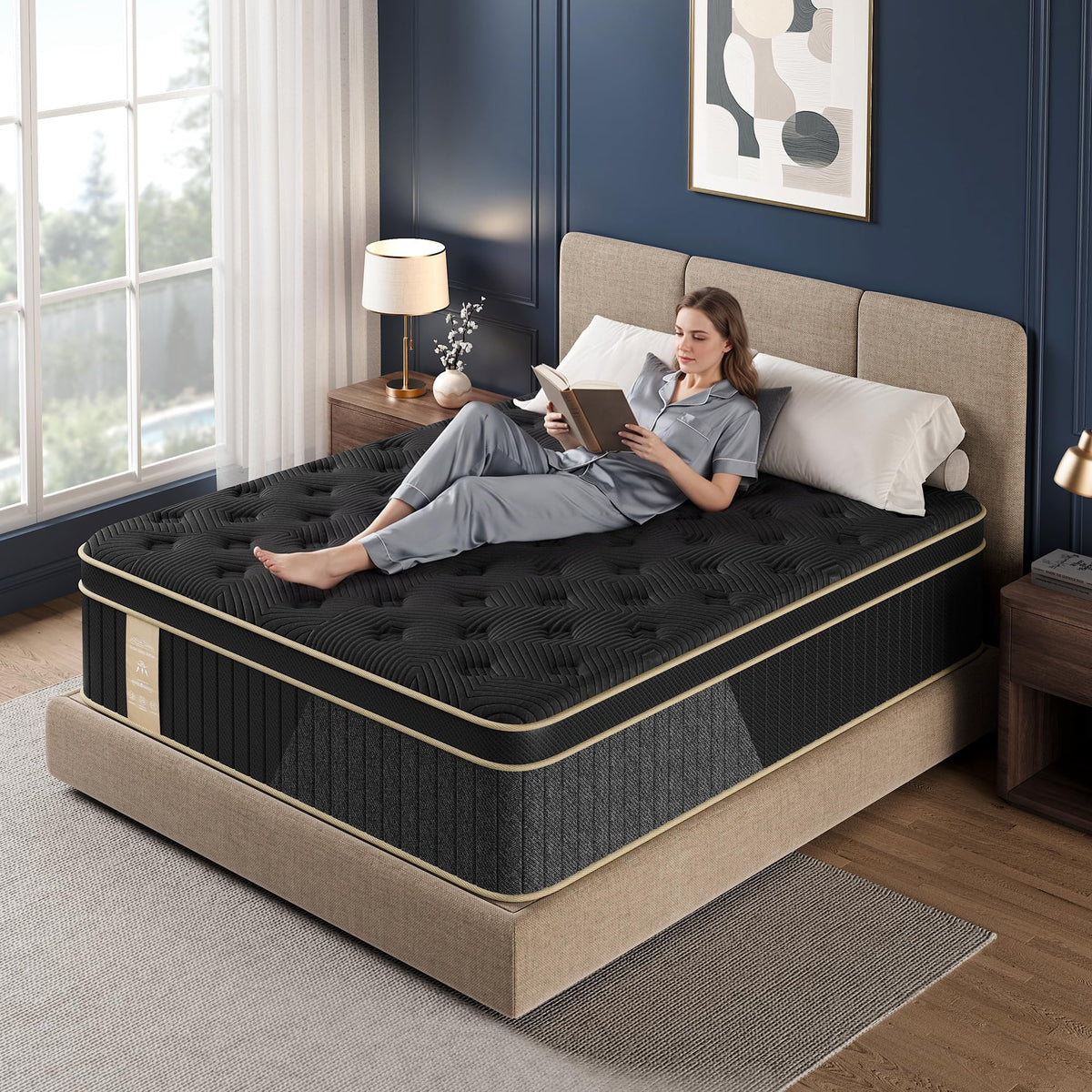 Queen Size 12 Inch Hybrid Medium Firm Mattress Q75497