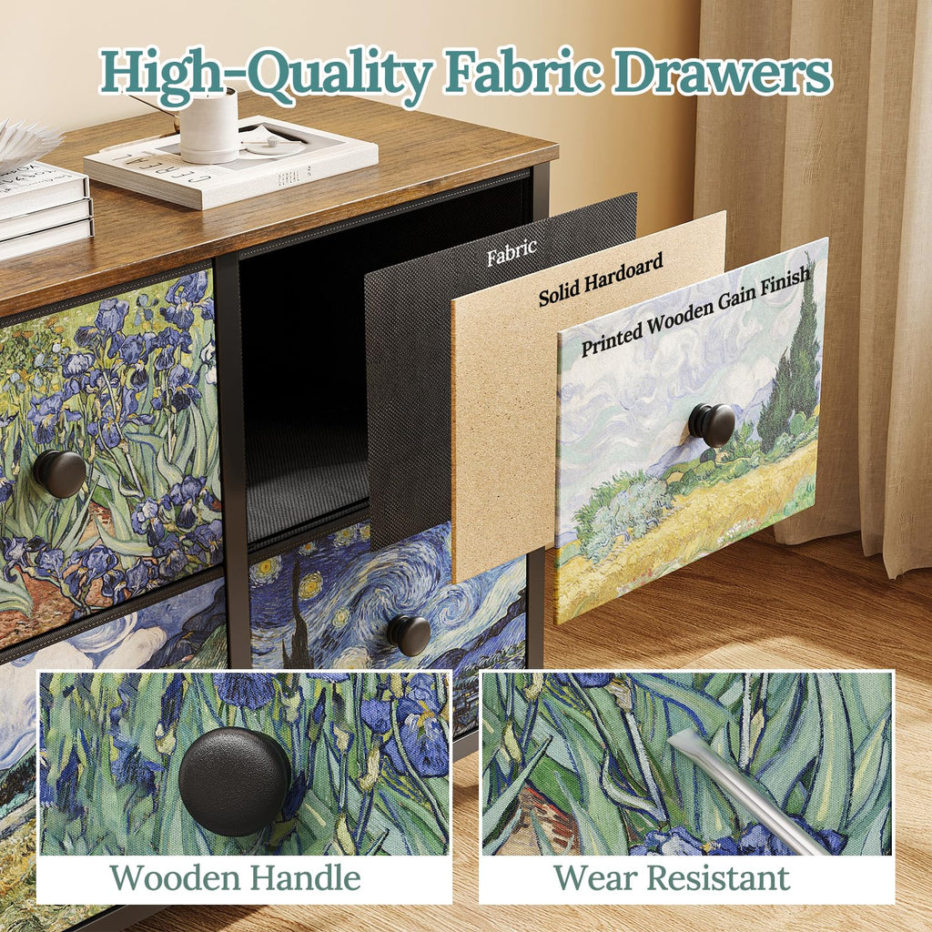 6 Drawer Dresser with Fabric Storage Drawer C899650
