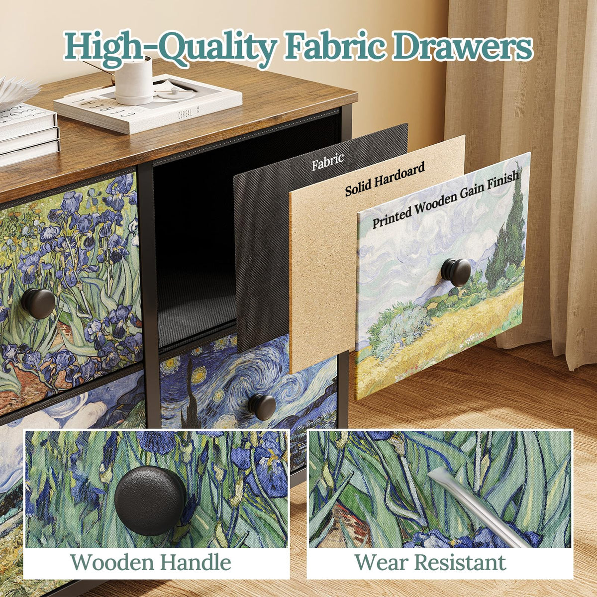 6 Drawer Dresser with Fabric Storage Drawer C899650