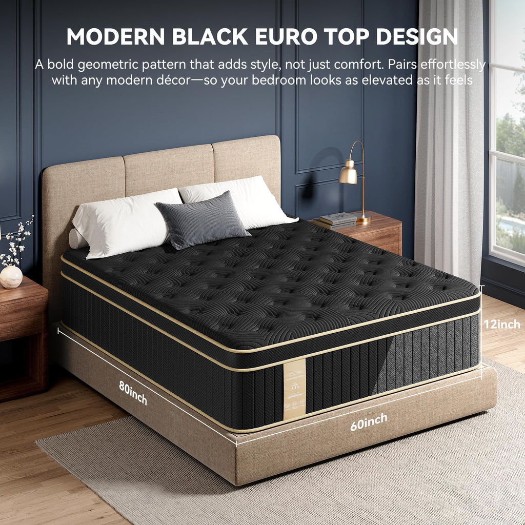 Queen Size 12 Inch Hybrid Medium Firm Mattress Q75497
