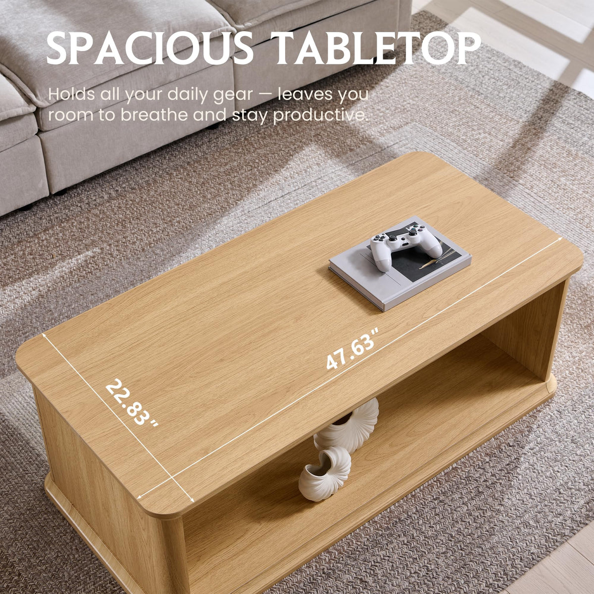 47.6" Wood Coffee Table L675160