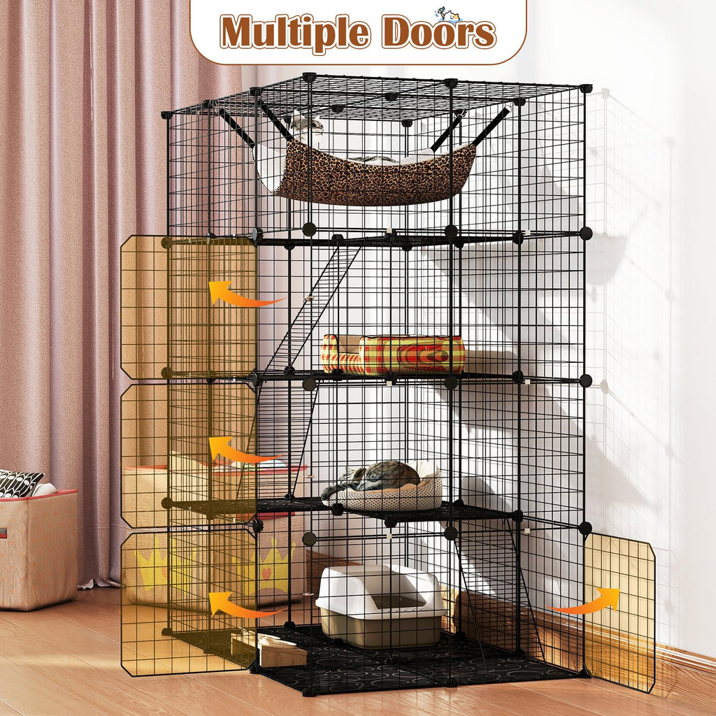 56" 4-Tier Cat Enclosure with Skylight N93636