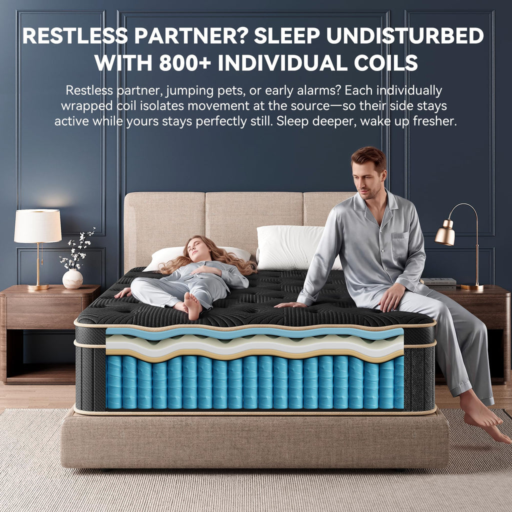 Queen Size 12 Inch Hybrid Medium Firm Mattress Q75497