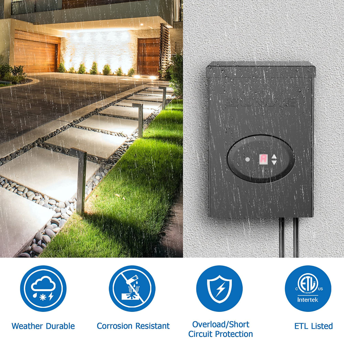 6 Pack Low Voltage LED Landscape Lights with Transformer X836