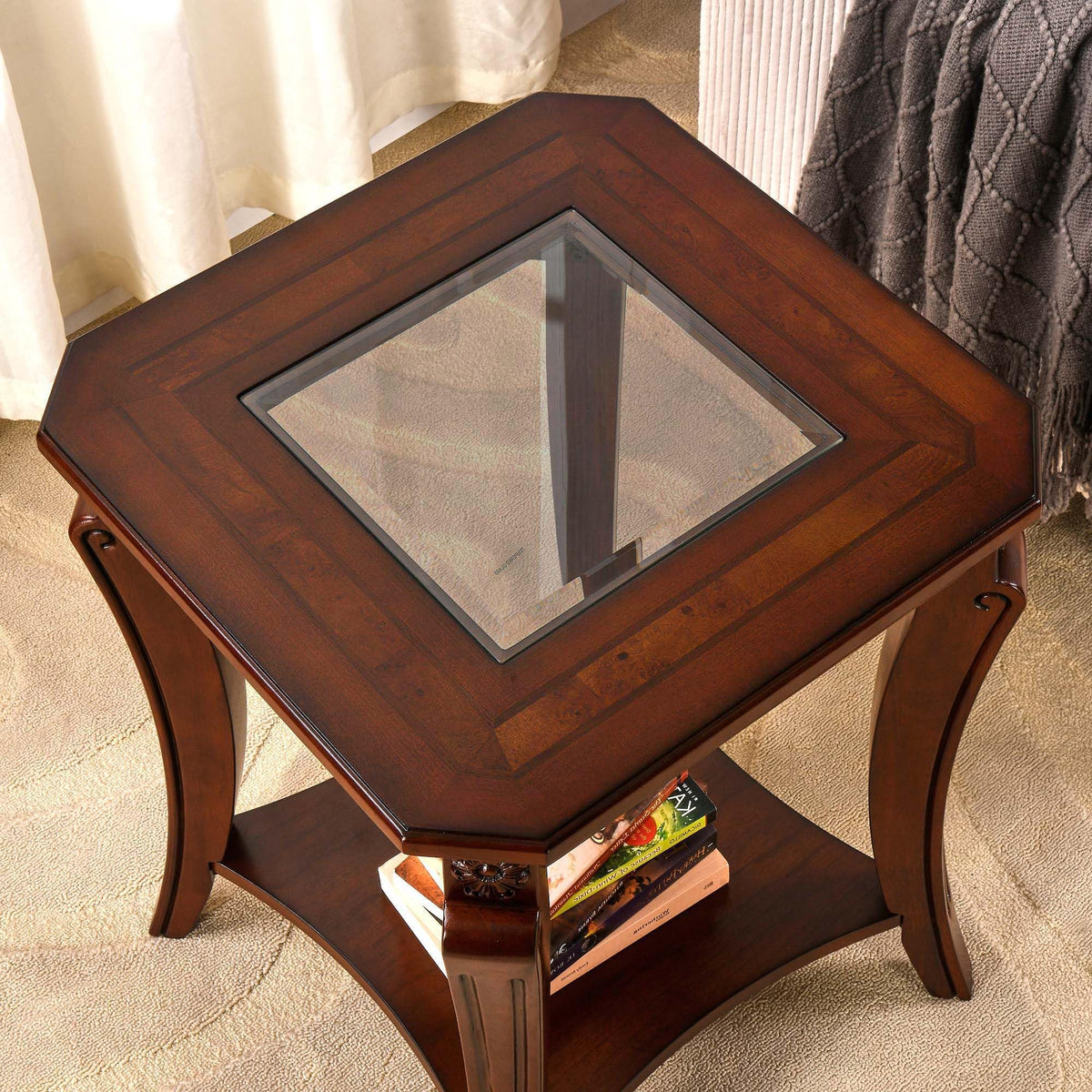 Set of 2 Solid Wood End Table D460